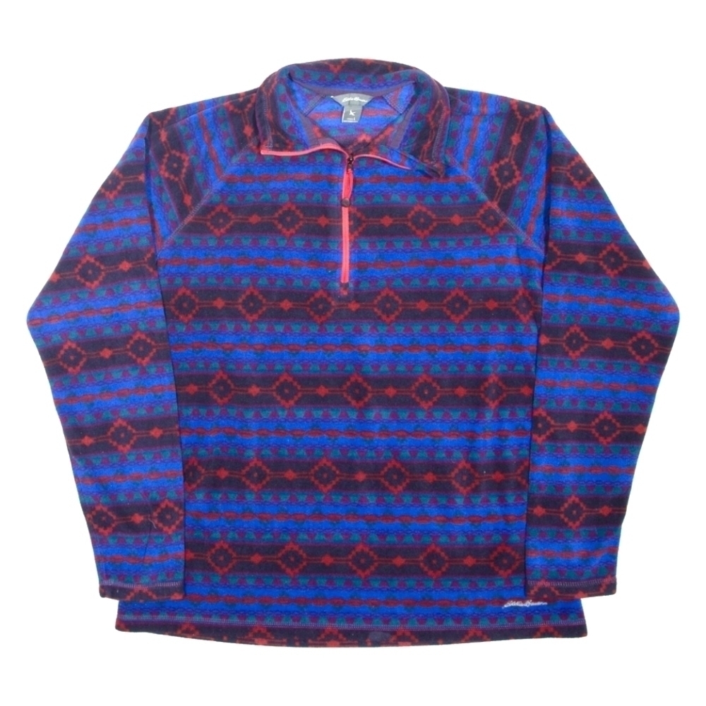EDDIE BAUER Womens Medium 1/4 Zip fleece pullover Western